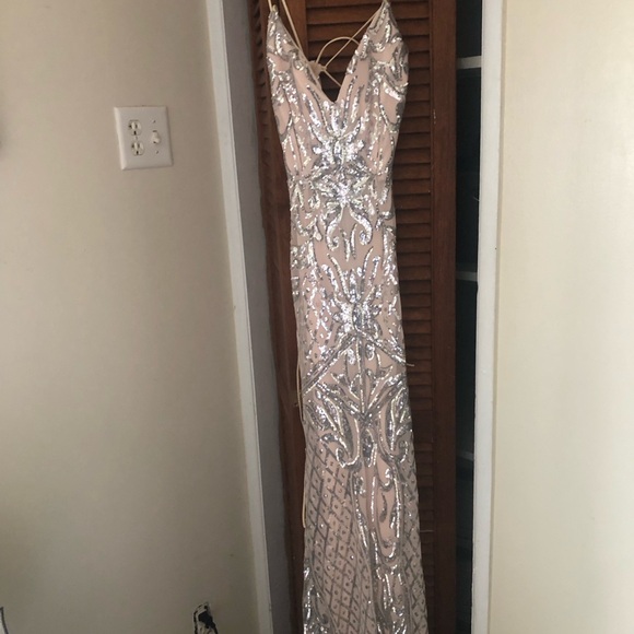 Adrianna Papell Lavender Sequin Maxi Dress - Picture 2 of 4